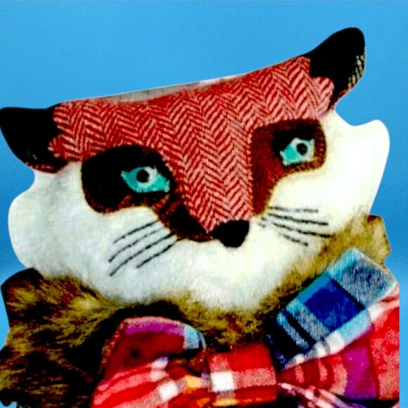 Debi Lilly Equestrian Fox Holiday Shelf Sitter Plaid Flannel Figurine Retired - Picture 3 of 9